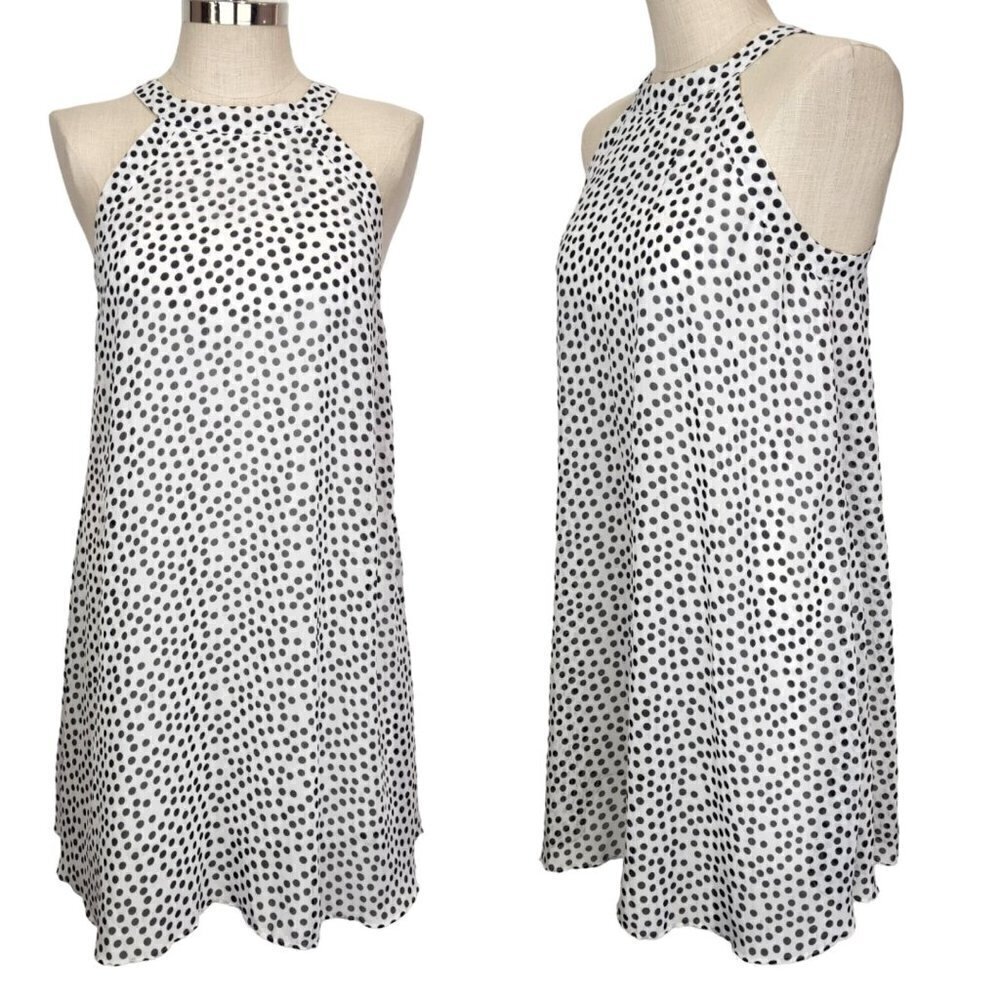 Betsey Johnson Polka Dot Short‎ Swing Dress Size 8 Sleeveless Back Zip Flowy